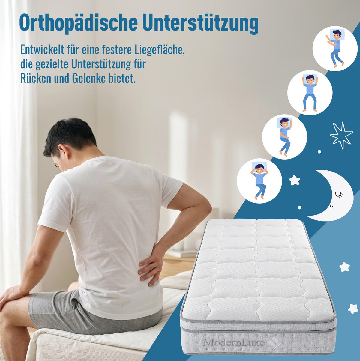 POLSTERBETT 90/200 cm aus Leinen mit LED USB und Matratze Grau - Grau, Textil (90/200cm) - Modenvie