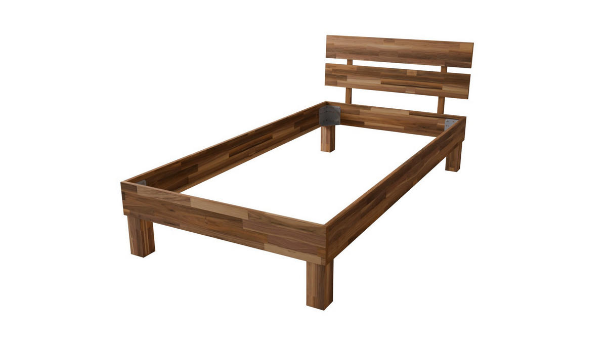 MASSIVHOLZBETT 120/200 cm aus Nussbaum - Braun, Holz (120/200cm) - MeinMassivholz