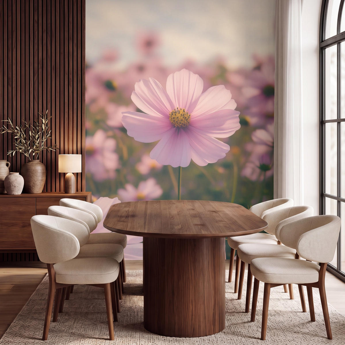 TAPETE - Blumen - Lila - Unscharf - 200x260 cm - Rosa, Papier (200/260cm) - OnlyWow