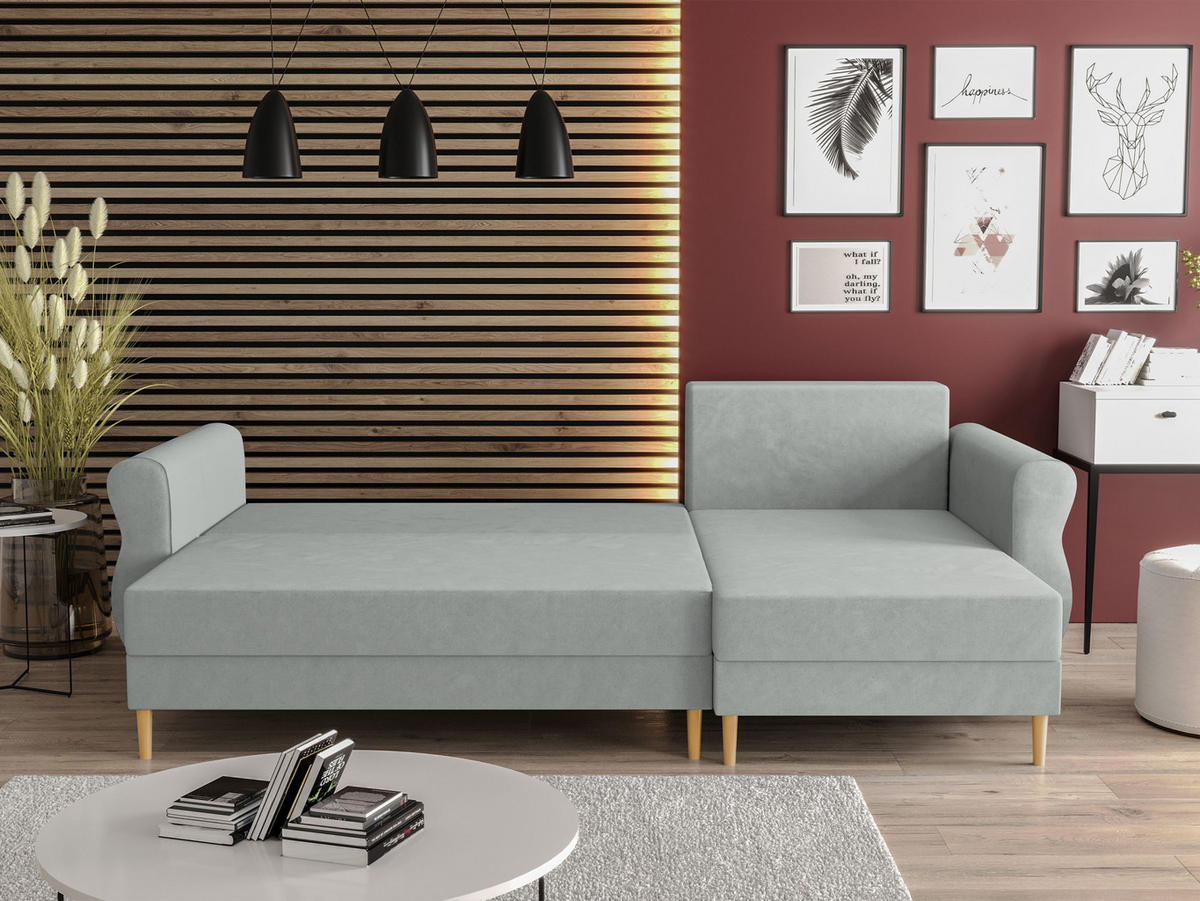 ECKSOFA Zako L - Naturfarben/Rosa, Holz/Textil (238/138cm) - MIRJAN24
