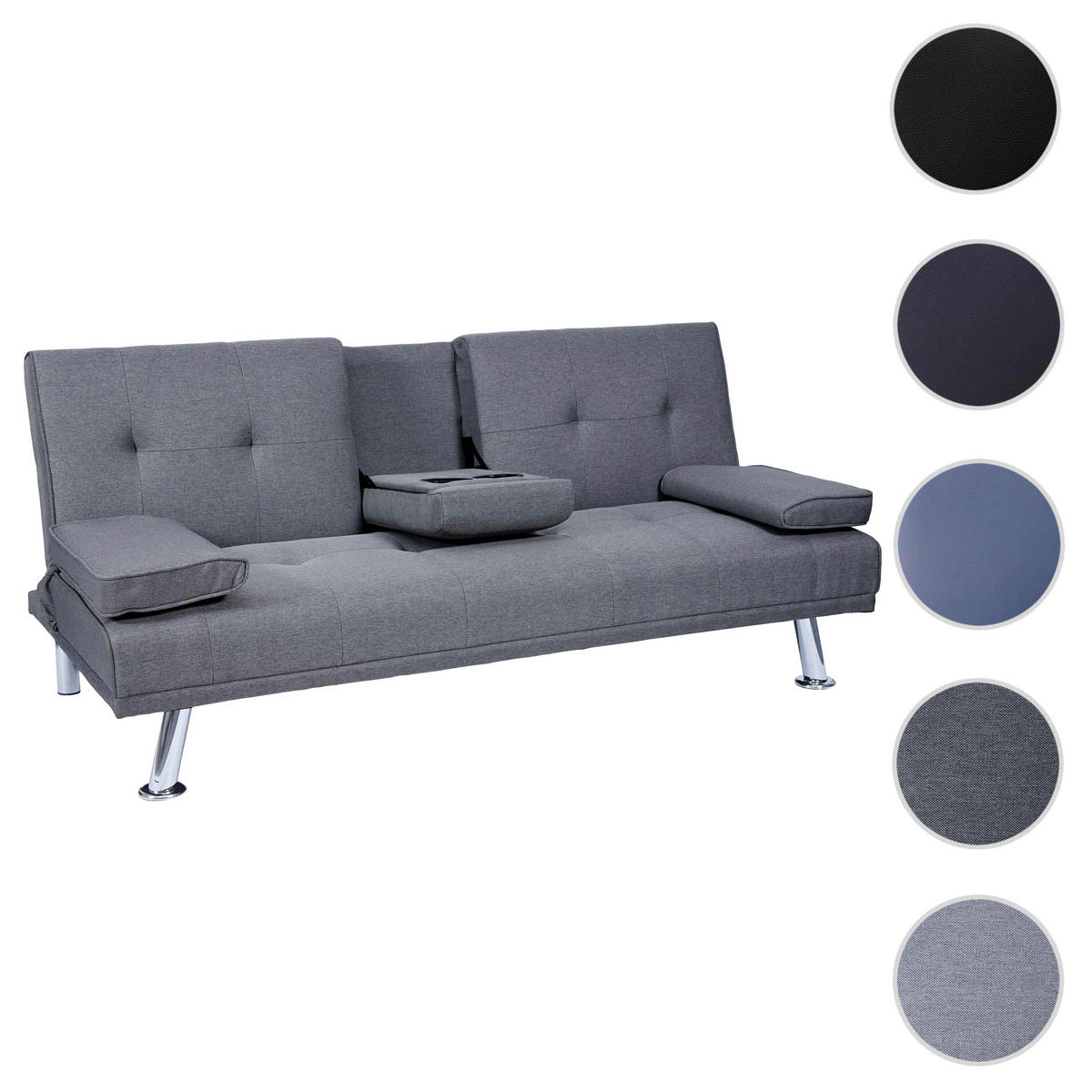 3-SITZER-SOFA Anthrazit - Anthrazit, Textil (166/77/81cm) - MCW