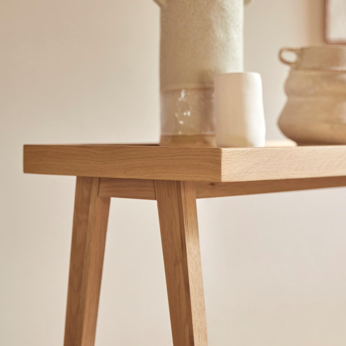 KONSOLENTISCH Pola Natur aus Eiche - Naturfarben, Holz (39/130/74cm) - Tikamoon