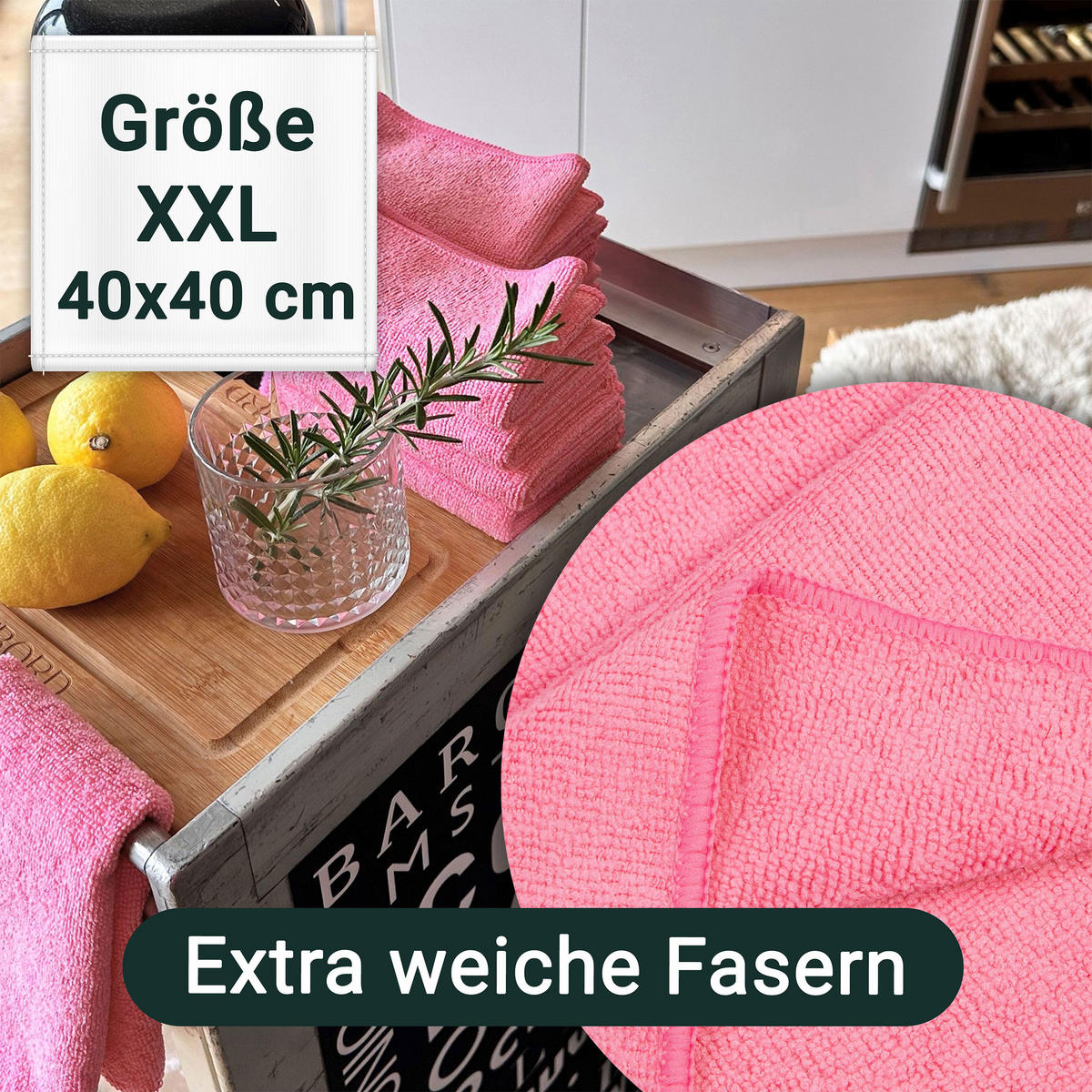 REINIGUNGSTÜCHER, 10er-Set, 40x40 cm, 80% Polyester, 20% Polyamid, Rot - Rosa, Textil (40/40cm) - Zollner