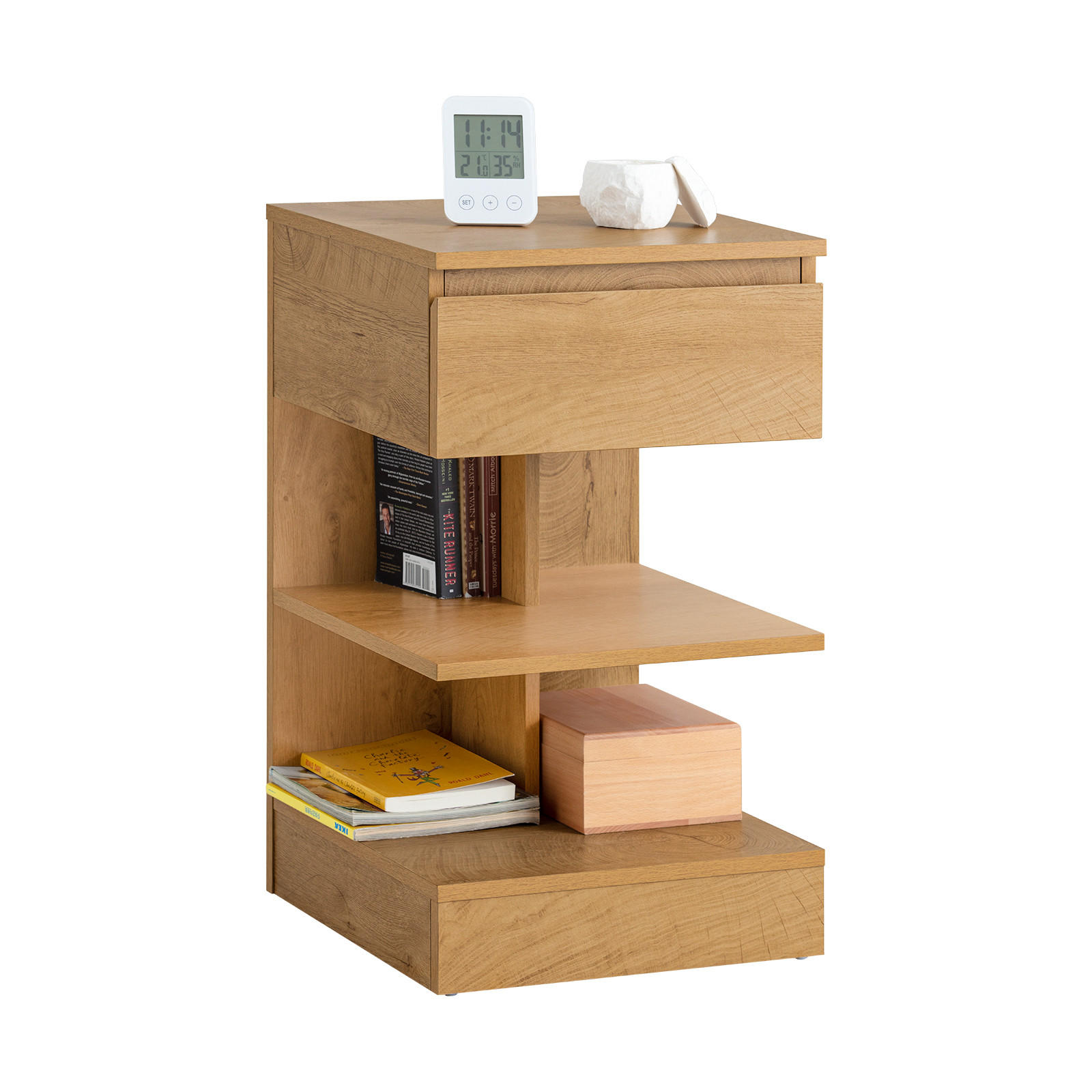 NACHTTISCH Natur - Naturfarben, Holzwerkstoff (39/39/65cm) - SoBuy