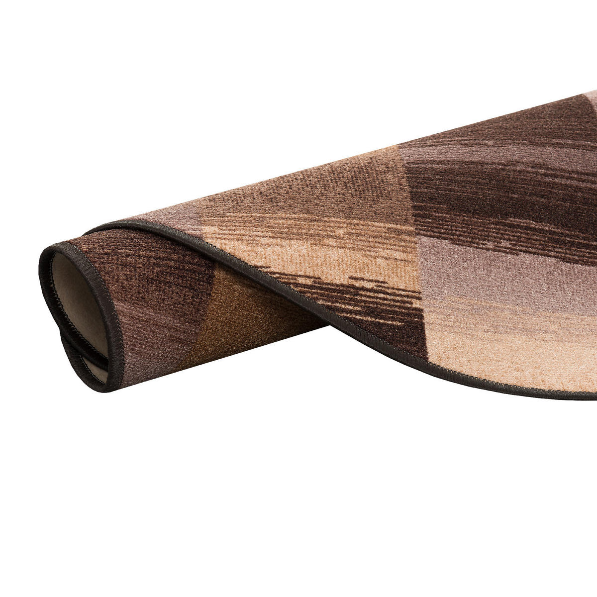 DESIGNER VELOUR TEPPICH MYSTIC KARO RUND - Braun, Textil (133/133cm) - Snapstyle