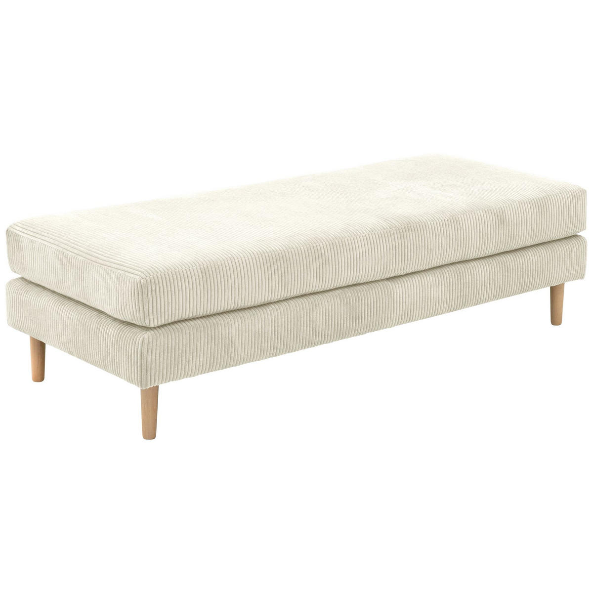 HOCKERBANK Kaylynn Cordstoff creme - Creme, Kunststoff (170/45/71cm) - 58aufmkessel