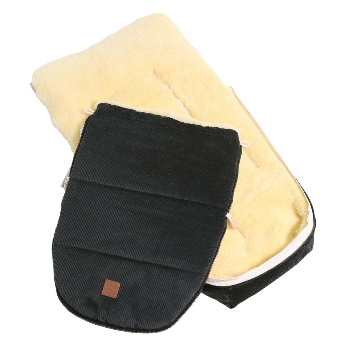 LAMMFELL-BABYSCHALENFUSSSACK Filia Cord, dark grey - Dunkelgrau, Fell (38/5/80cm) - Kaiserbaby