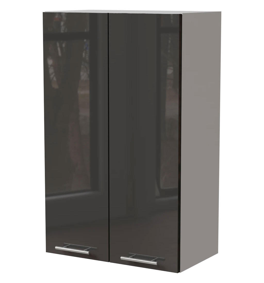 KÜCHENHÄNGESCHRANK Essen W4/60 Graphit Hochglanz / Weiß Matt 60 / 32,5 / 96cm - Graphitfarben/Weiß, Holz/Holzwerkstoff (60/96/32.5cm) - Feldmann-Wohnen