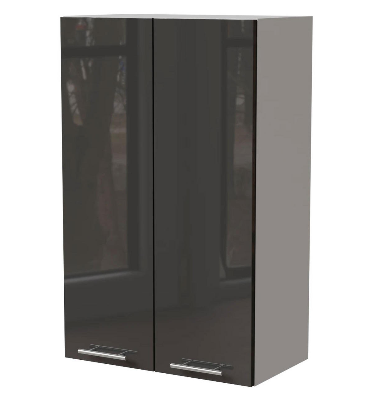 KÜCHENHÄNGESCHRANK Essen W4/60 Graphit Hochglanz / Weiß Matt 60 / 32,5 / 96cm - Graphitfarben/Weiß, Holz/Holzwerkstoff (60/96/32.5cm) - Feldmann-Wohnen