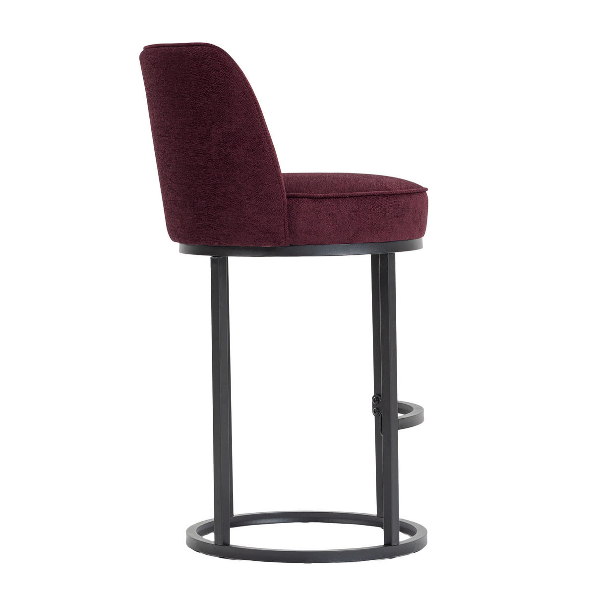 BARHOCKER,2ER-SET,ARMLOSE Barstühle,Küchenstühle,Bistrohocker,Leinen,Weinrot - Weinrot, Textil (46.5/88.5/43cm) - LVHOM