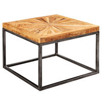COUCHTISCH Mangoholz Modernes Design Große Ablagefläche Stabile Beine - Schwarz/Braun, Holz/Metall (55/55/40cm) - KADIMA DESIGN