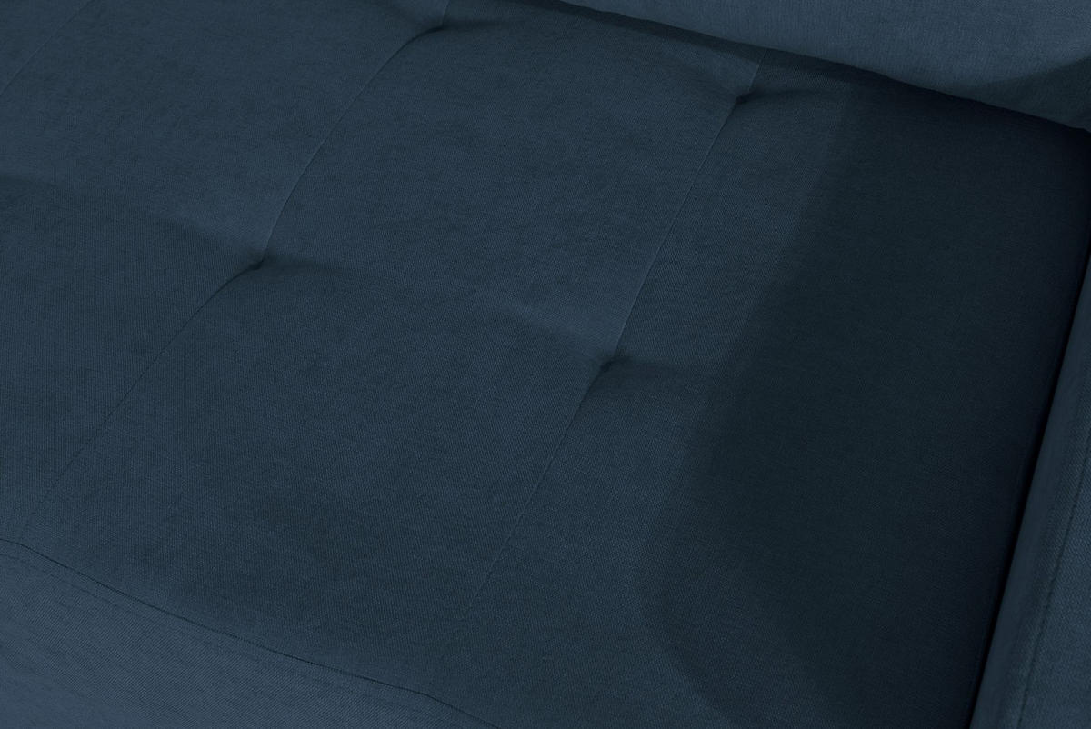 ECKSOFA Larelle Dunkelblau Chenille 245 cm - Schwarz/Dunkelblau, Textil/Metall (245/200cm) - Selsey