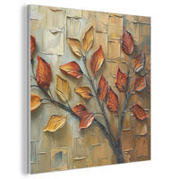 AKUSTIKBILD Baum - Abstrakt - Natur - Kunst Wandbilder 60x60 cm - Goldfarben, Kunststoff (60/60/0.9cm) - MuchoWow