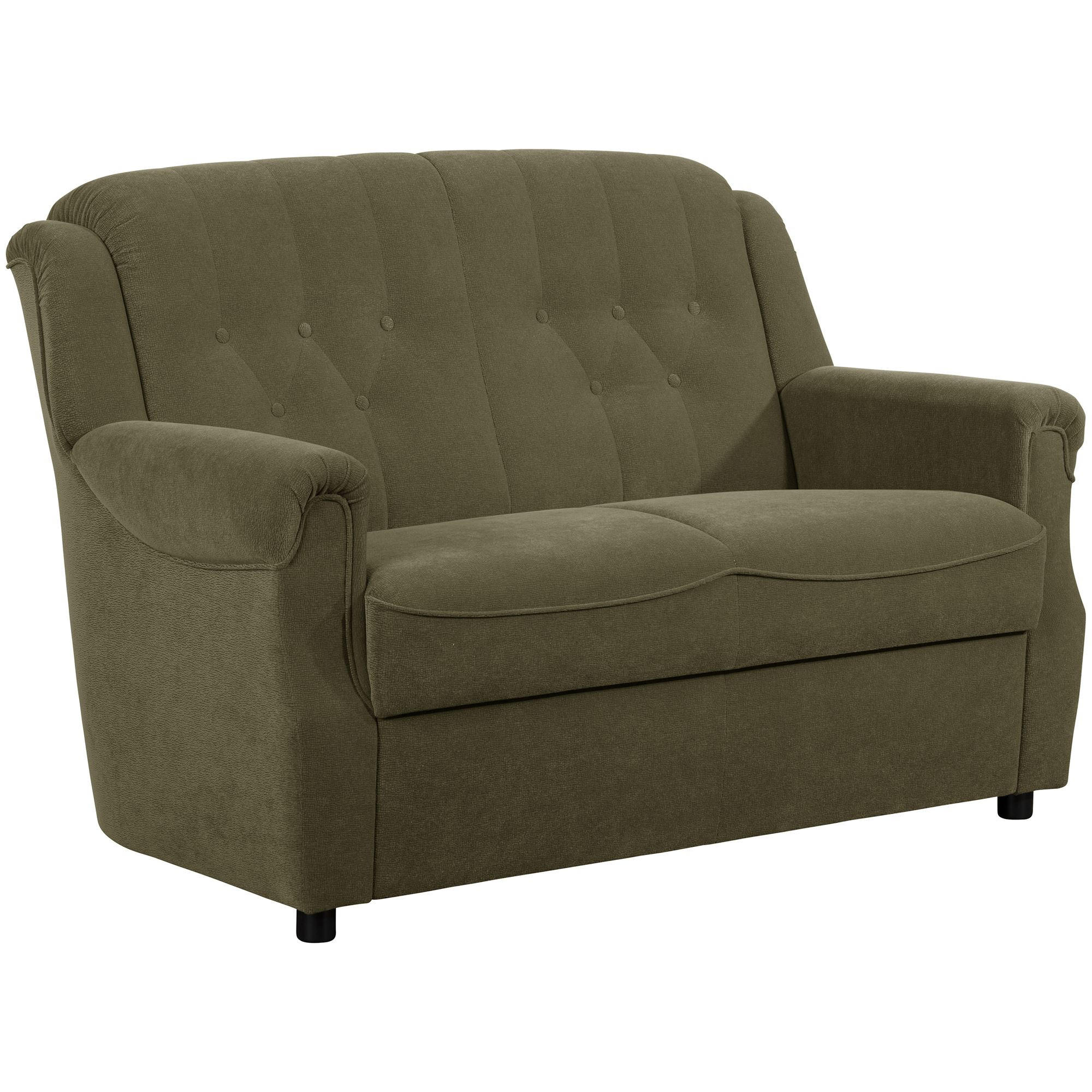 SOFA 2-Sitzer Kaylyn Flockstoff grün - Grün, Kunststoff (133/89/83cm) - 58aufmkessel
