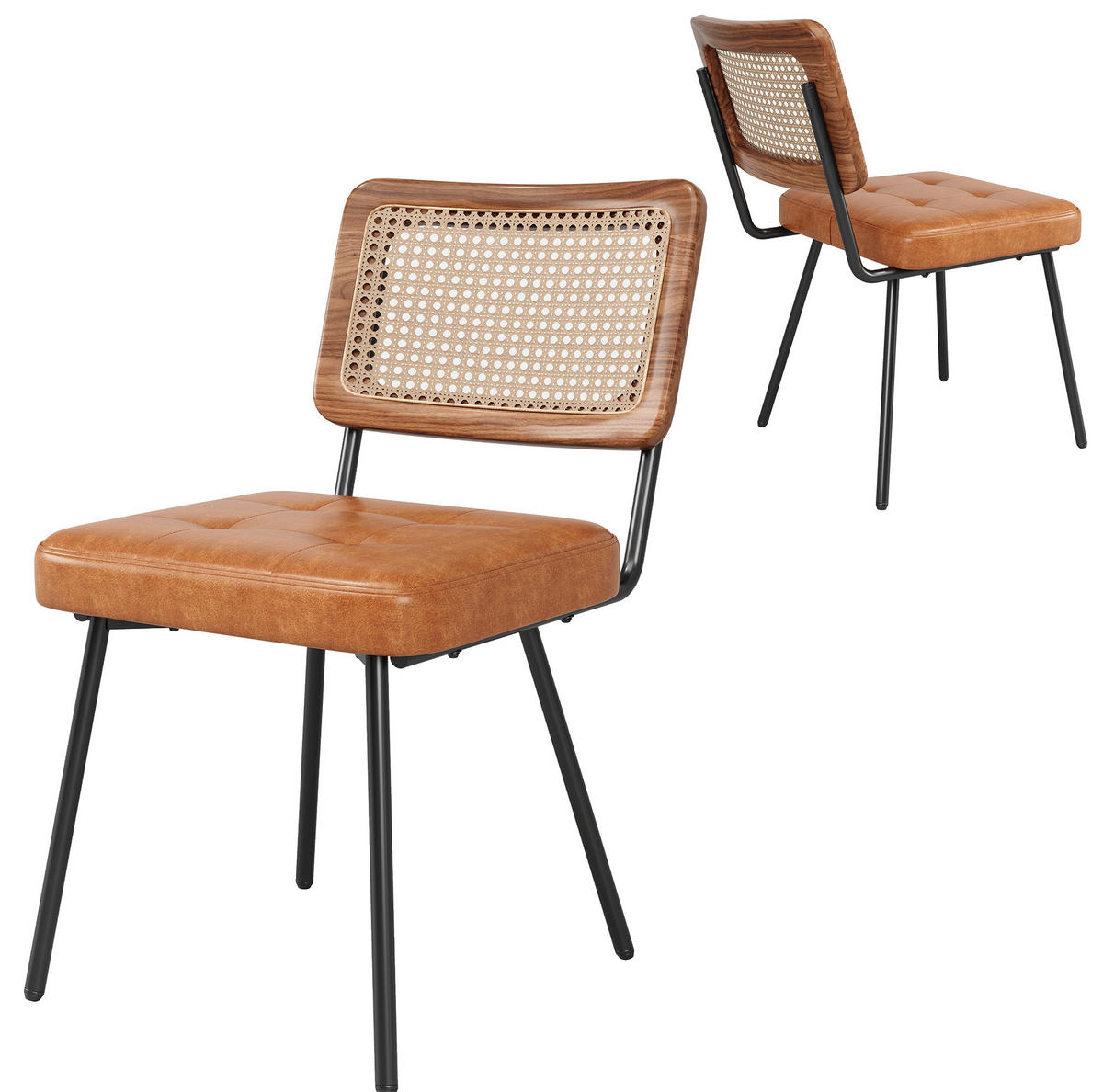 ESSZIMMERSTUHL ergonomisch 61 x 46 x 79 cm PU Braun - Braun, Metall (44/79/46cm) - Meubliv