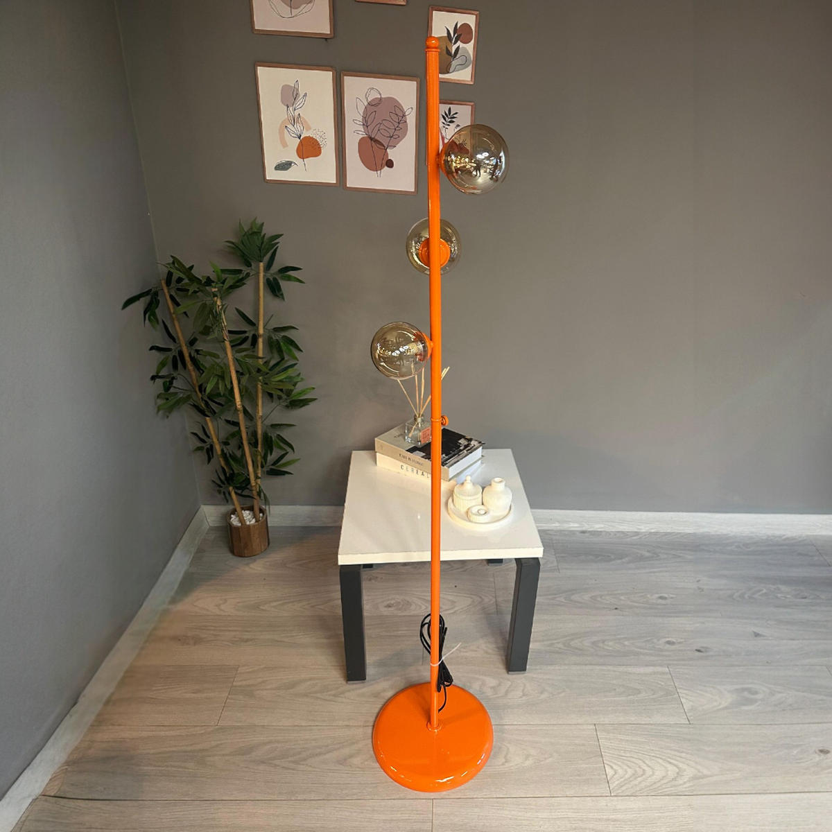 STEHLEUCHTE Klyra 150 Cm - Orange, Metall (30/30/150cm) - Bamyum