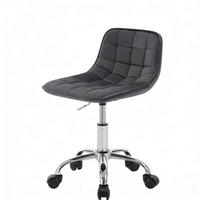 BÜROSTUHL in Dunkelgrau 43x43x67,5 cm mit Samtbezug, höhenverstellbar und drehbar - Dunkelgrau, Metall (43/67.5/43cm) - IVMEU