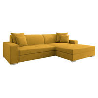 ECKSOFA Mexico, Seite: Rechts - Chromfarben/Currygelb, Holz/Kunststoff (263/178cm) - MIRJAN24