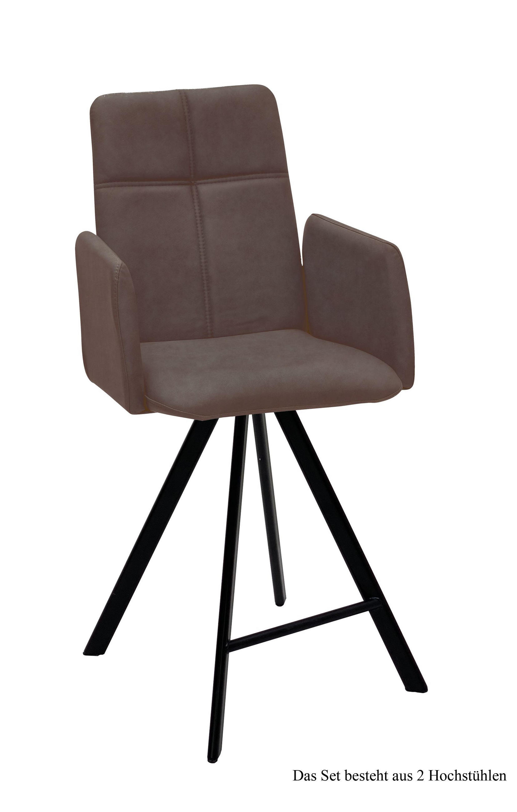 THEKENSTUHL (2er-Set) Dekhova 52x109x60 Schwarz/Braun - Schwarz/Braun, Kunststoff (60/109/52cm) - 58aufmkessel