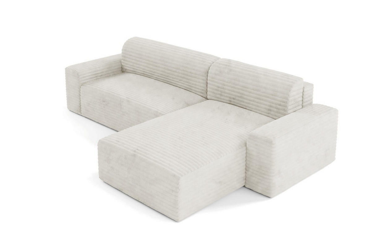 ECKSOFA mit Schlaffunktion Weiß - Schwarz/Weiß, Holz/Holzwerkstoff (300/185cm) - Furnisell