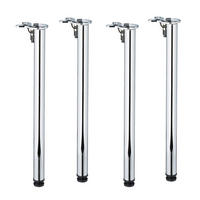 4XTISCHBEINE - Silberfarben, Kunststoff/Metall (10/71/14cm) - Relaxdays