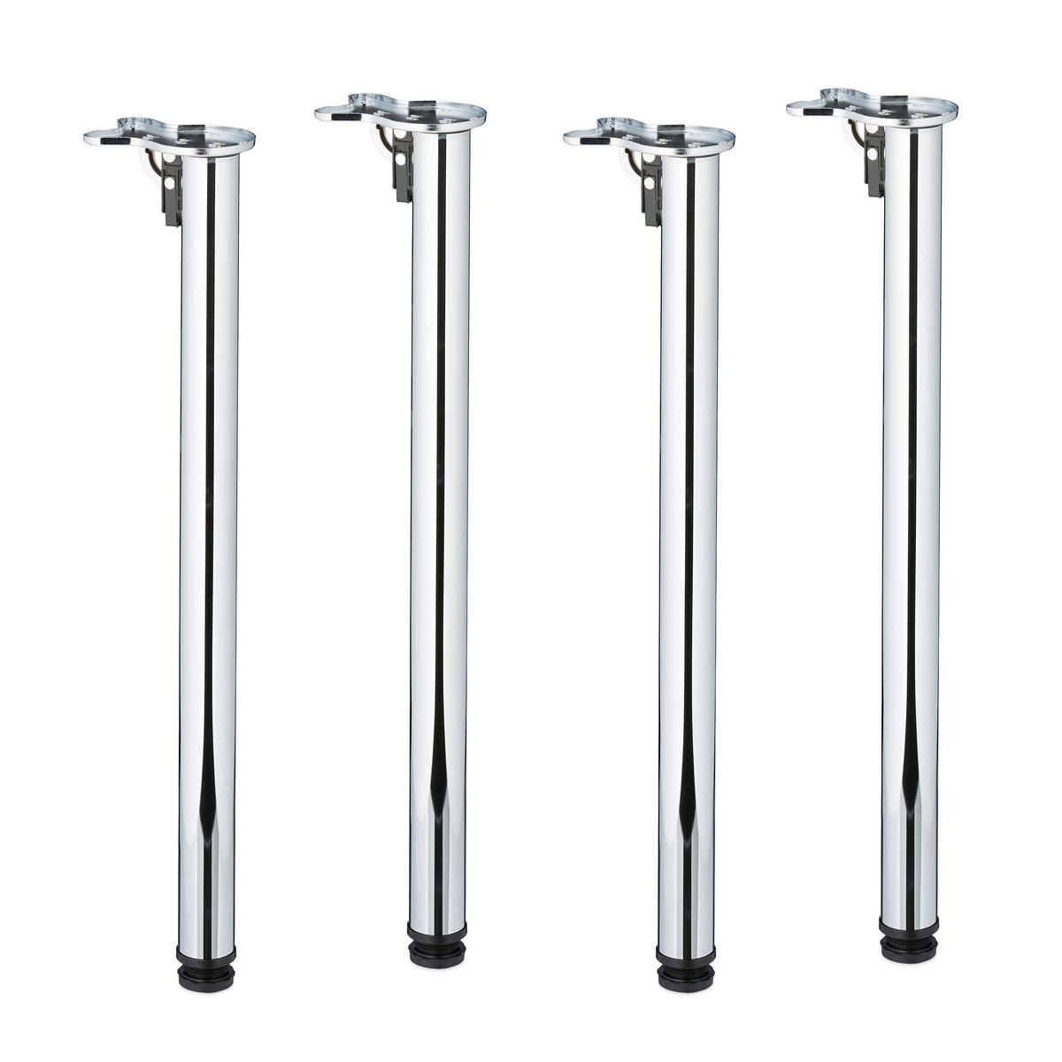 4XTISCHBEINE - Silberfarben, Kunststoff/Metall (10/71/14cm) - Relaxdays