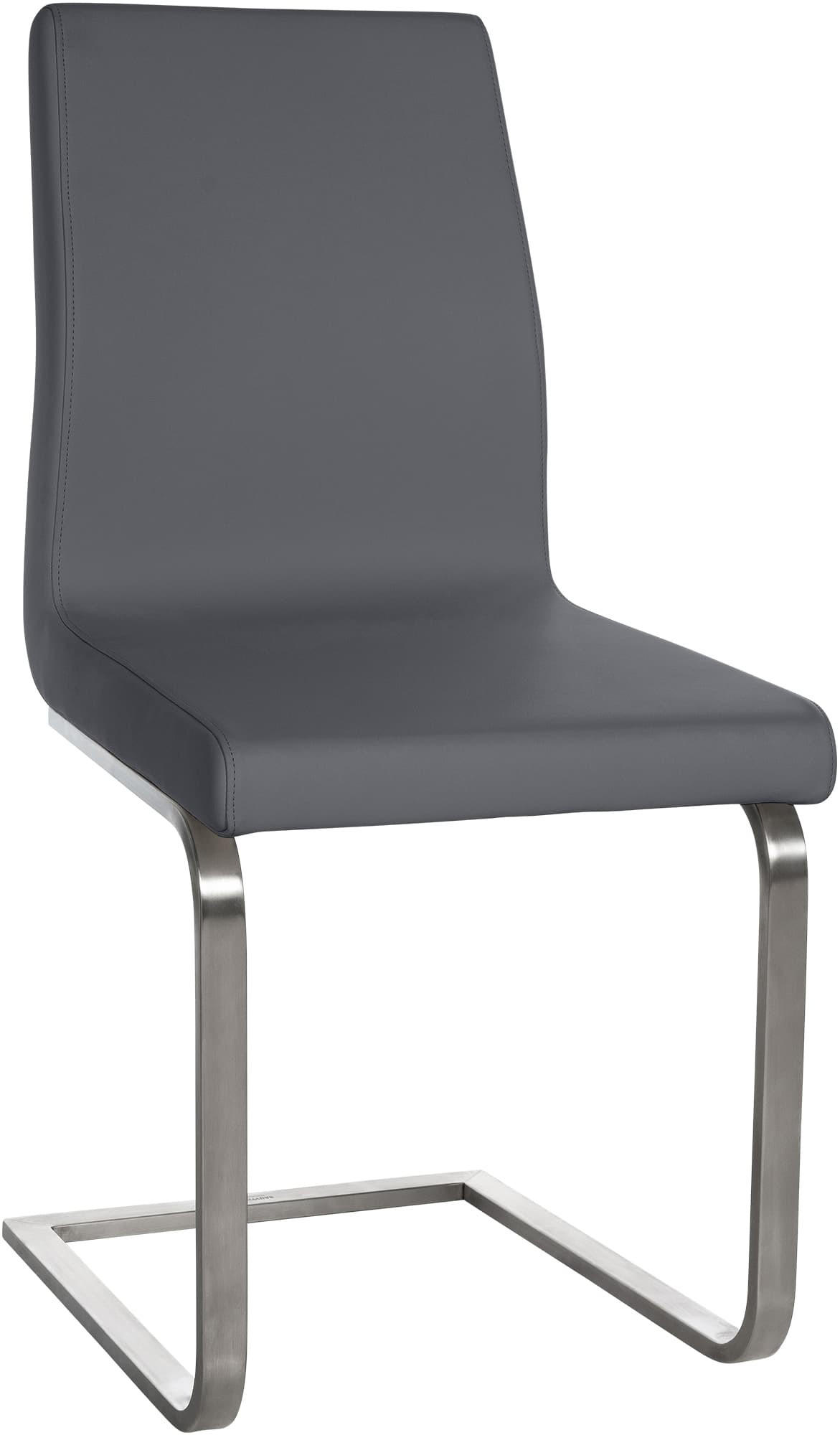 SCHWINGSTUHL Lederlook Grau - Edelstahlfarben/Grau, Textil/Metall (40/90/50cm) - CLP
