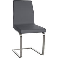 SCHWINGSTUHL Lederlook Grau - Edelstahlfarben/Grau, Textil/Metall (40/90/50cm) - CLP