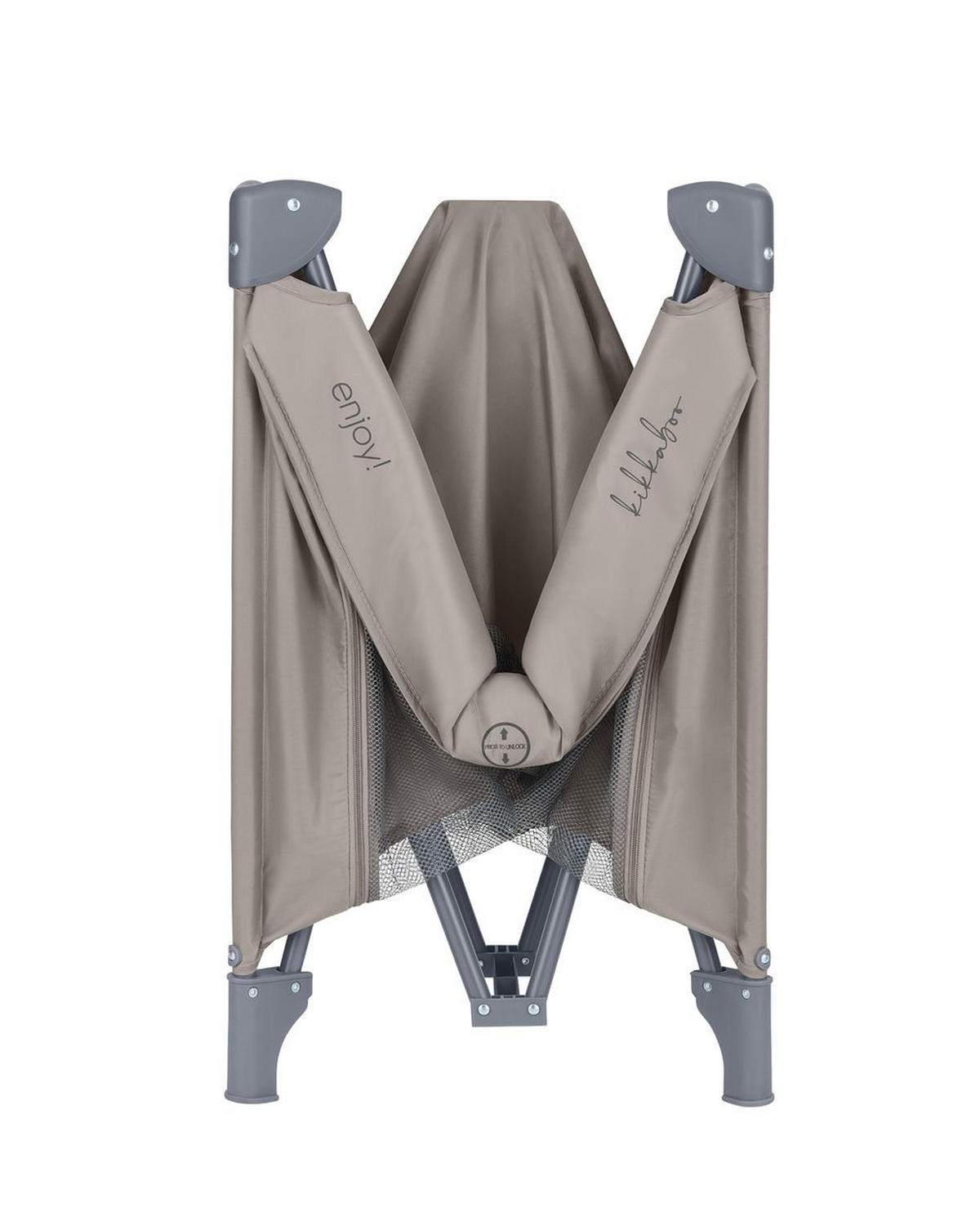 LAUFSTALL Enjoy beige 100 x 100 cm, Reißverschluss, klappbar, Tasche, Babyreisebett - Beige, Metall (100/77/100cm) - Kikka boo