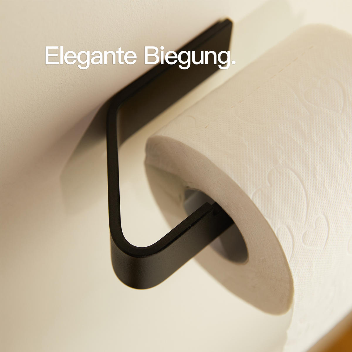 TOILETTENPAPIERHALTER OHNE BOHREN ohne Ablage Schwarz - Schwarz, Metall (17/4/8cm) - Designfabrik Hamburg