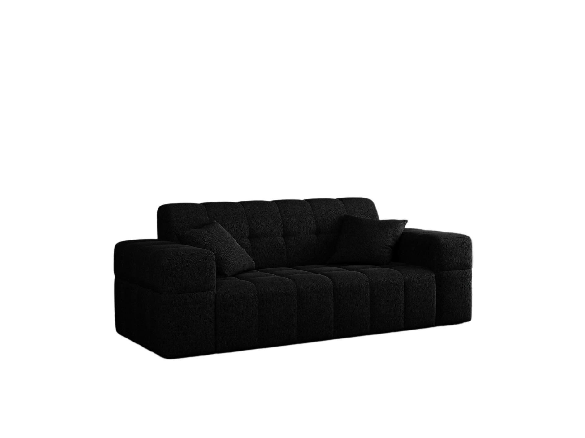 SOFA 2-sitzer Couch serie NIMES Stoff Verita Anthrazit - Schwarz, Holz (183/82/92cm) - Kaiser Möbel