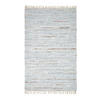 LEDERTEPPICH Glitter geflochten 90/150 cm - Grau, Leder (90/150cm) - Homescapes