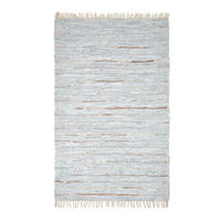 LEDERTEPPICH Glitter geflochten 90/150 cm - Grau, Leder (90/150cm) - Homescapes