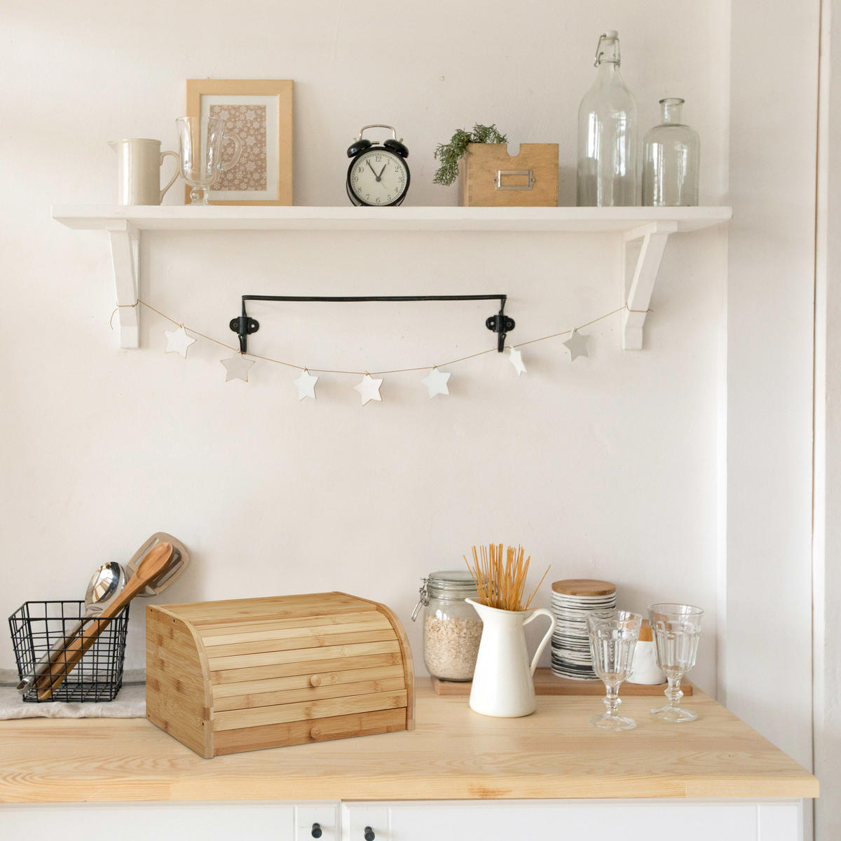 ROLLBROTKASTEN - Hellbraun, Holz/Holzwerkstoff (40.5/21/28cm) - Relaxdays