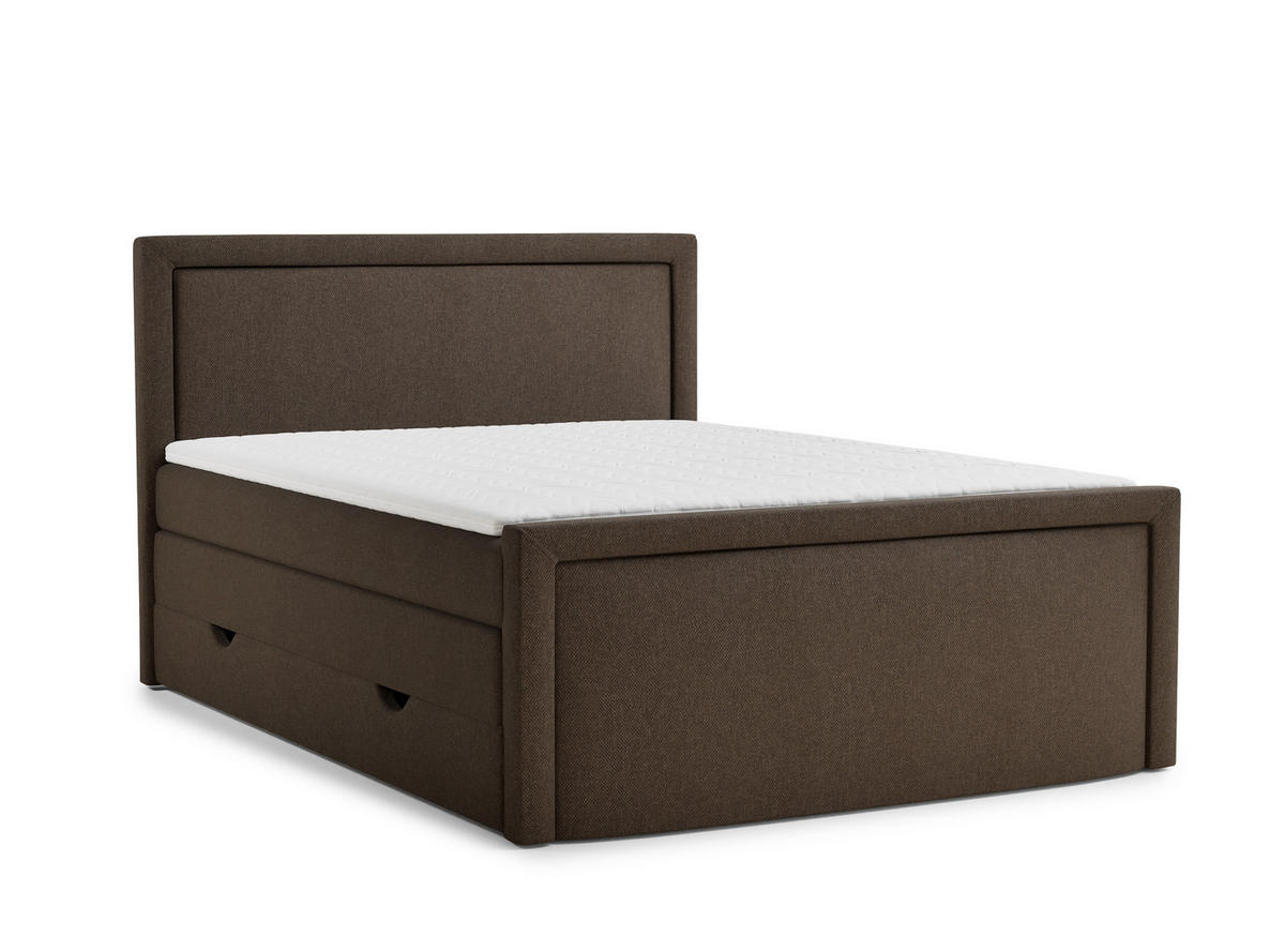 BOXSPRINGBETT Fresco 180/200 cm, in Braun, Bettkasten, Matratze, Topper - Schwarz/Braun, Holz/Holzwerkstoff (180/200cm) - Maison de Reve