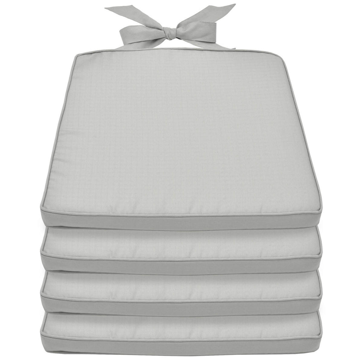 STUHLKISSEN Pia 45/40/5 cm Hellgrau 4tlg - Hellgrau, Textil (40/45cm) - Beautissu 