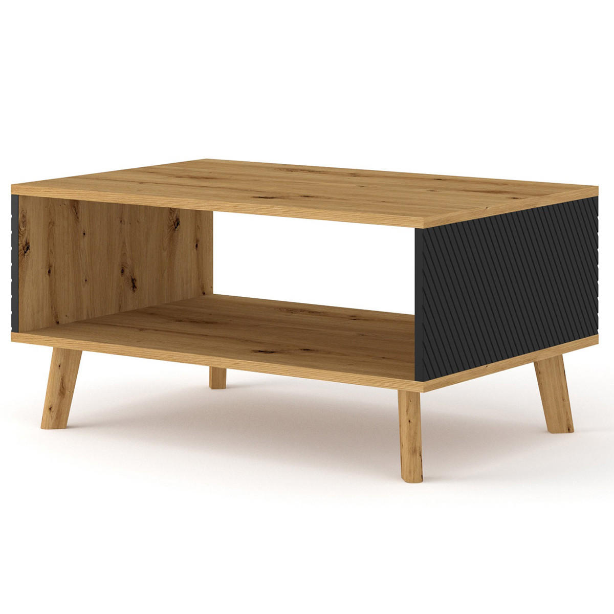 COUCHTISCH Nexa Holz und Schwarz - Schwarz, Holzwerkstoff (60/90/45cm) - Petits-meubles