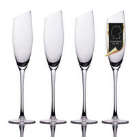 CHAMPAGNER/SEKT Glas mit moderner Kante 150 ml (4er-Set) - Transparent, Glas (0.15L) - Intirilife