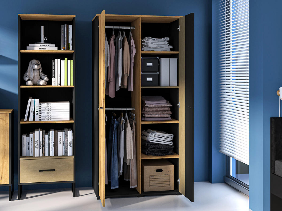 KLEIDERSCHRANK – 120 cm – Colt – Eichefarben – KL-011 - Eichefarben, Holzwerkstoff (120/190/55cm) - hi-markt