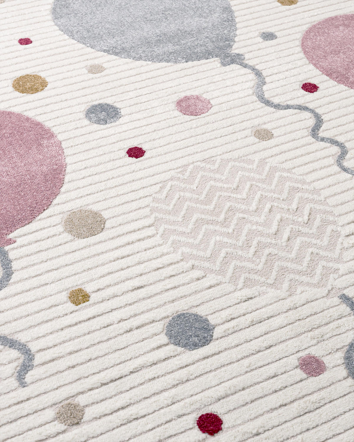 KINDERTEPPICH Alora Rosa Mazovia 160x230cm Creme Blau Ballon Kurzflor - Blau, Textil (160/230cm) - Mazovia