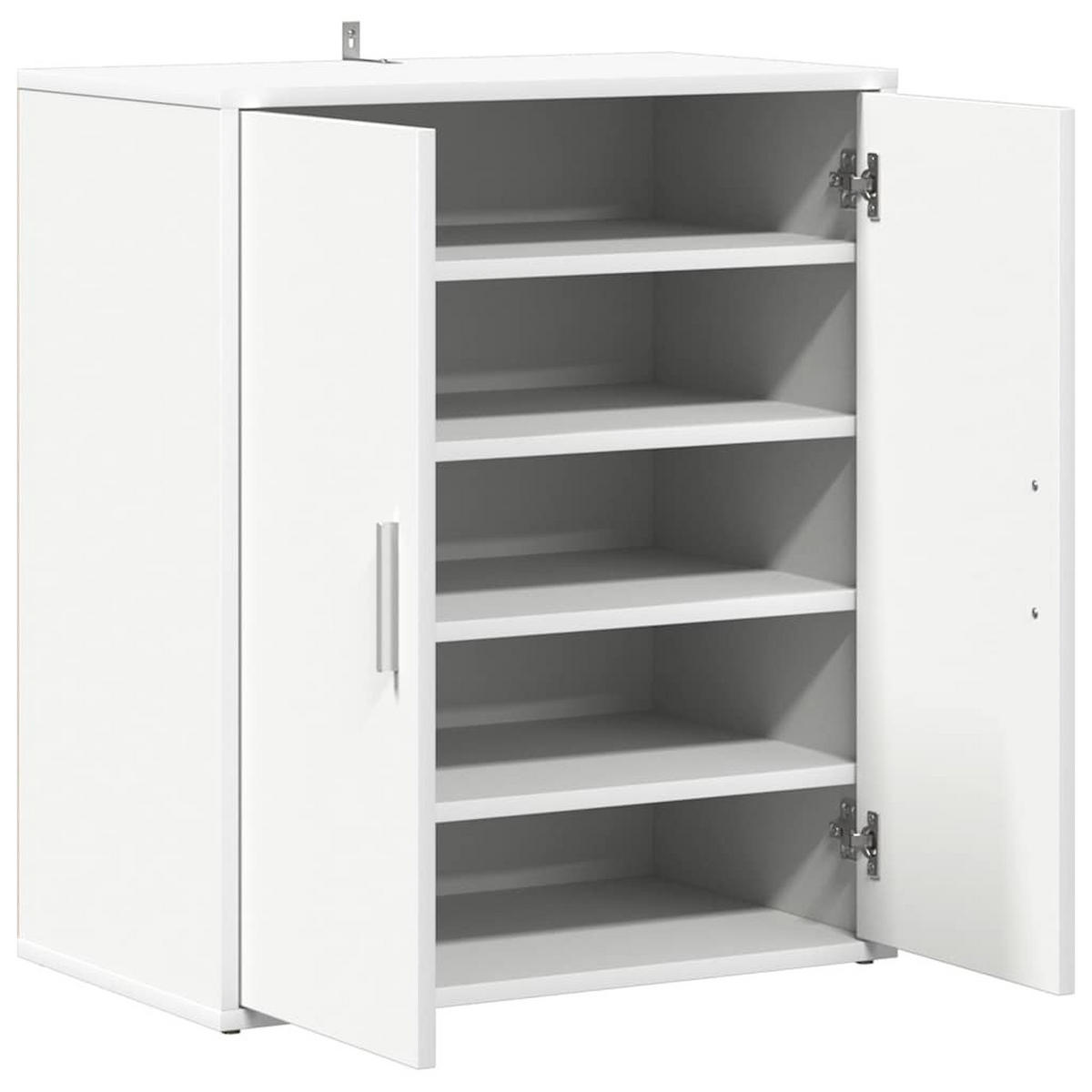 SCHUHSCHRANK Weiss 60/35/70 Cm Holzwerkstoff - Weiß, Holzwerkstoff (35/70/60cm) - vidaXL