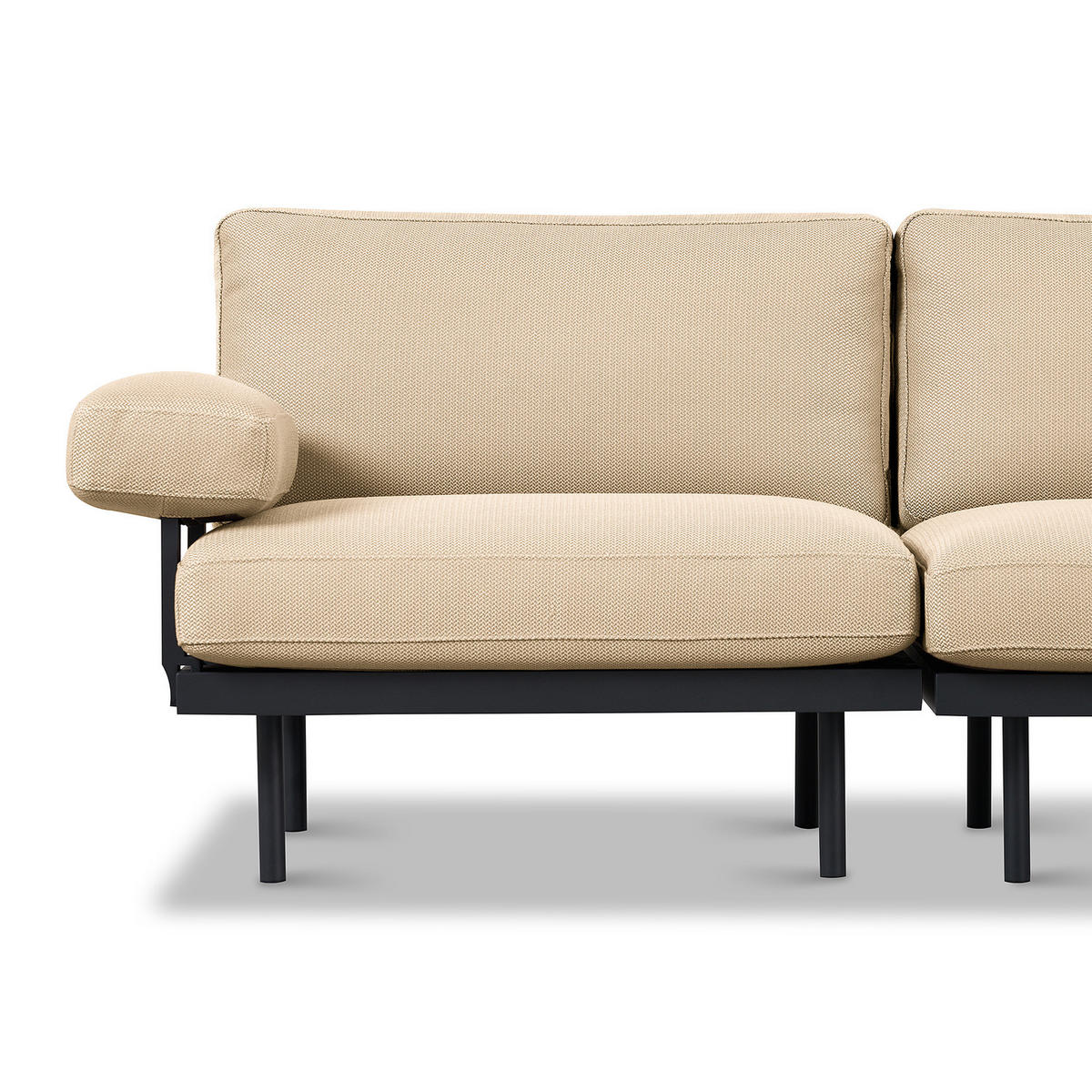 OUTDOOR-ECKSOFA - Beige, Textil/Metall (273/80/186cm) - home24