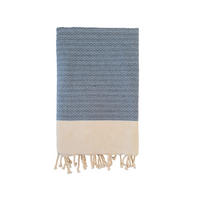 HAMMAMTUCH Traditionelle Athena100x200 190g/m² marineblau - Blau, Textil (100/200cm) - LE COMPTOIR DE LA PLAGE