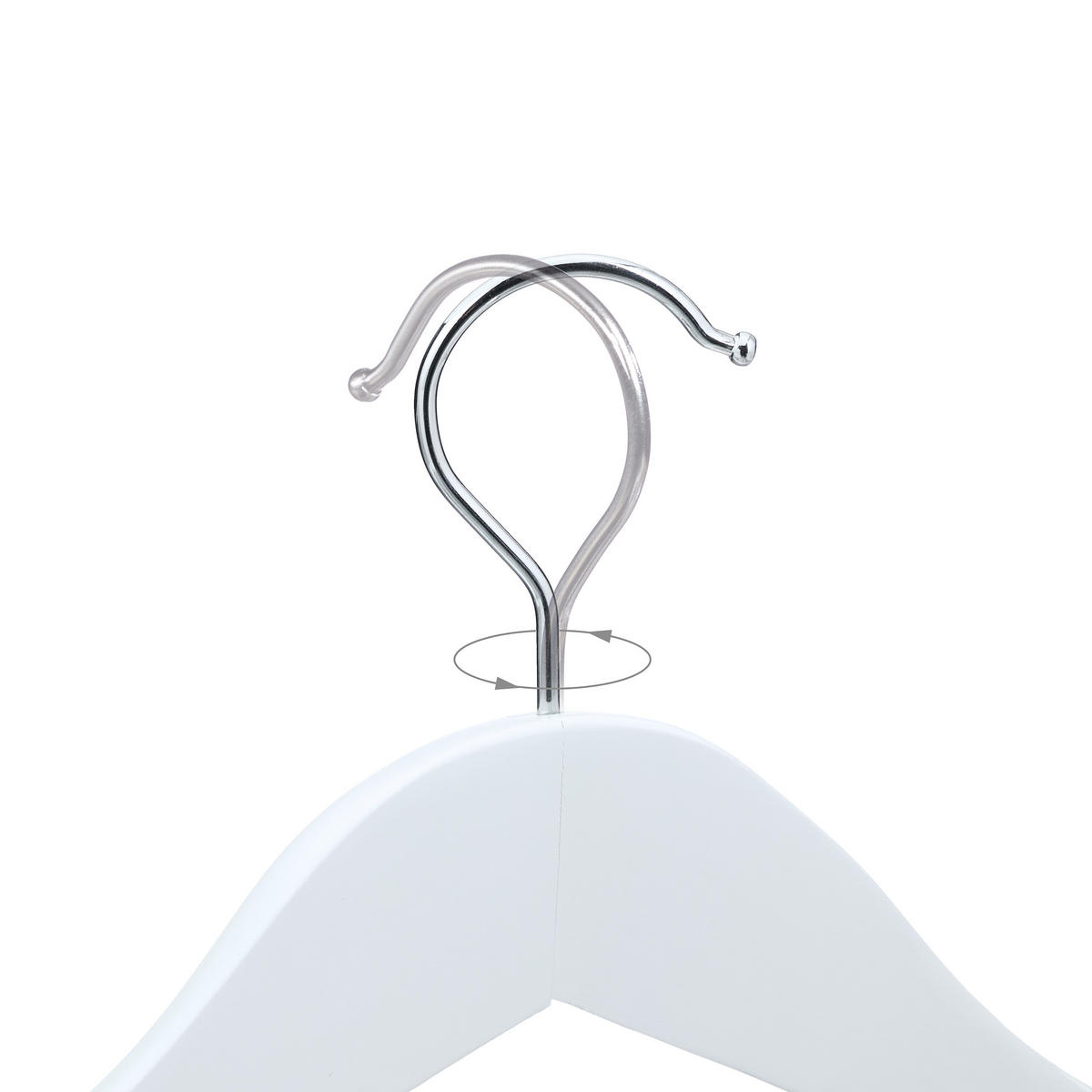 5XVEŠIAKY na oblek - biela, kov/drevo (44.5/24/5.5cm) - Relaxdays