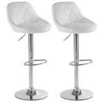 BARHOCKER 2er Set höhenverstellbar Weiß - Weiß, Kunststoff (40/83/40cm)
