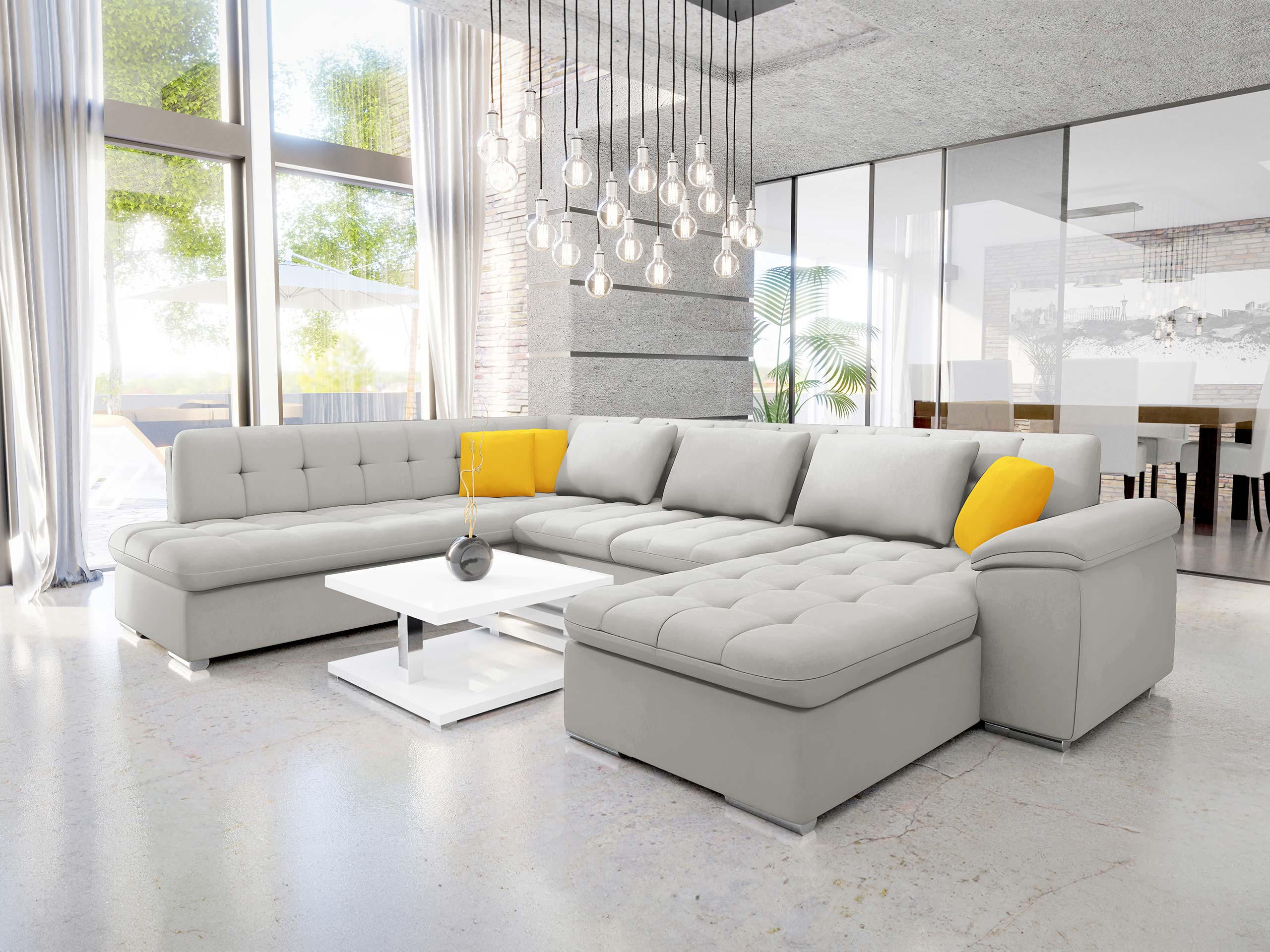 WOHNLANDSCHAFT Niko Bis Premium, Seite: Rechts - Hellgrau, Holz/Textil (348/76/205cm) - MIRJAN24
