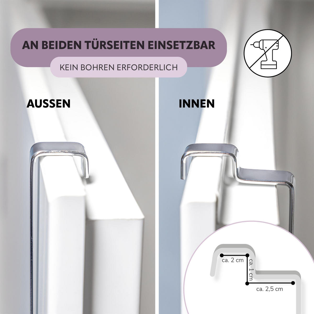 TÜR-HÄNGEREGAL, silber, Metall - Chromfarben, Metall (65/86/17cm) - bremermann