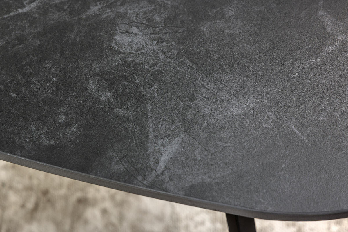 COUCHTISCH MARVELOUS Keramik Anthrazit 90 cm - Schwarz/Grau, Keramik/Metall (75/90/40cm) - riess-ambiente
