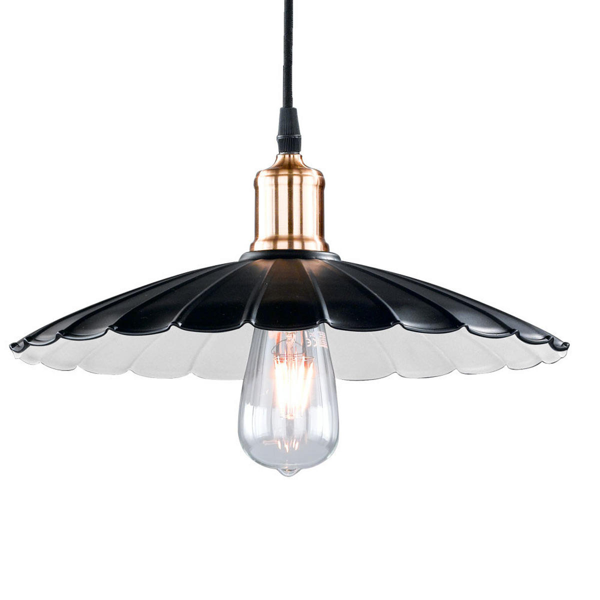 HÄNGELEUCHTE Metall Schwarz Weiß Rund - Schwarz, Metall (35/35/140cm)