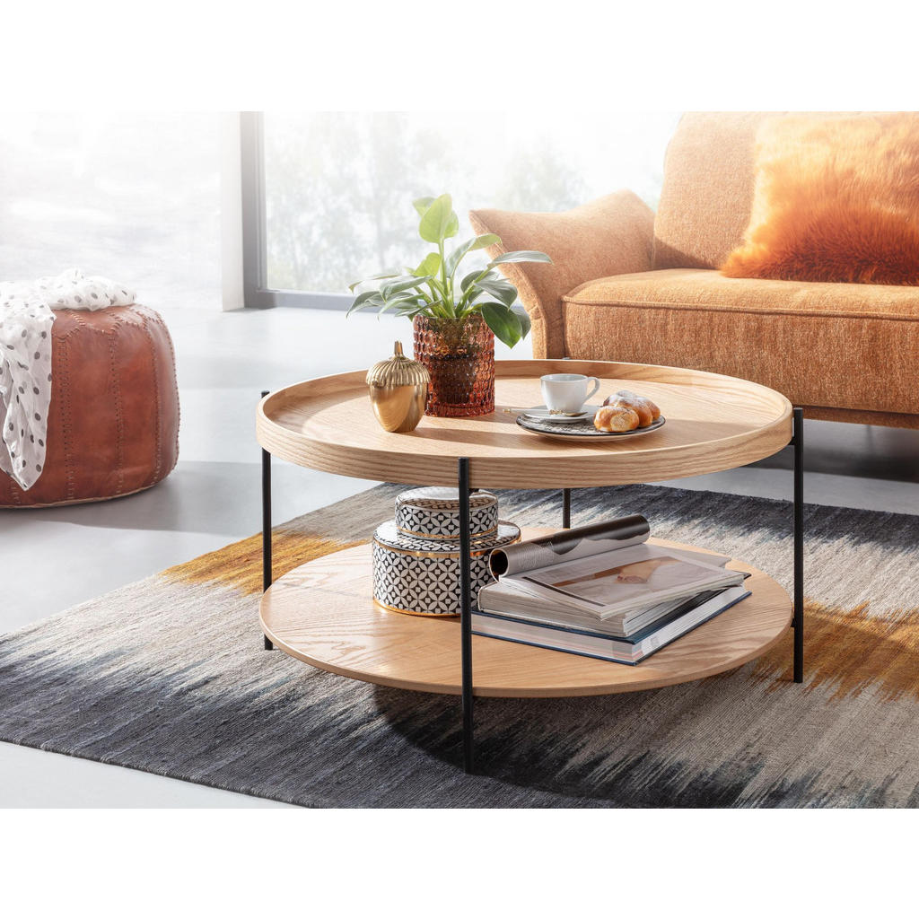 Thumbnail - Kadima Design Couchtisch, Braun, Holz, Rund,Rund, Stativgestell, 78x40x78 cm, Wohnzimmer, Wohnzimmertische, Couchtische